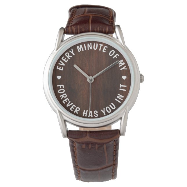 Moderne gepersonaliseerde vader graveer vaders dag horloge (Voorkant)