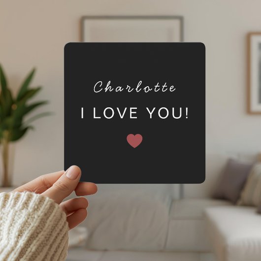 Moderne gepersonaliseerde Valentijnkaart – Ik hou