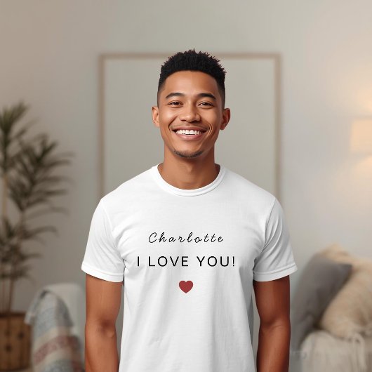 Moderne gepersonaliseerde valentijns-T-shirt – Ik T-shirt