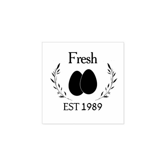 Moderne gepersonaliseerde verse eieren met datum z rubberstempel (Afrduk)