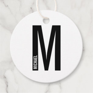 Moderne gepersonaliseerde vette monogram en naam bedankjes labels