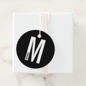 Moderne gepersonaliseerde vette monogram en naam bedankjes labels (In situ)