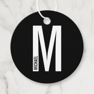 Moderne gepersonaliseerde vette monogram en naam bedankjes labels