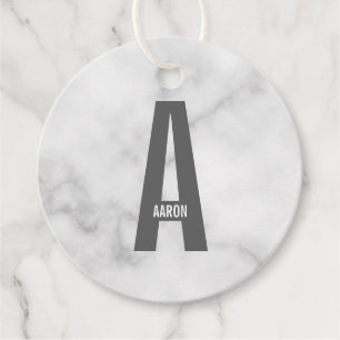 Moderne gepersonaliseerde vette monogram en naam bedankjes labels