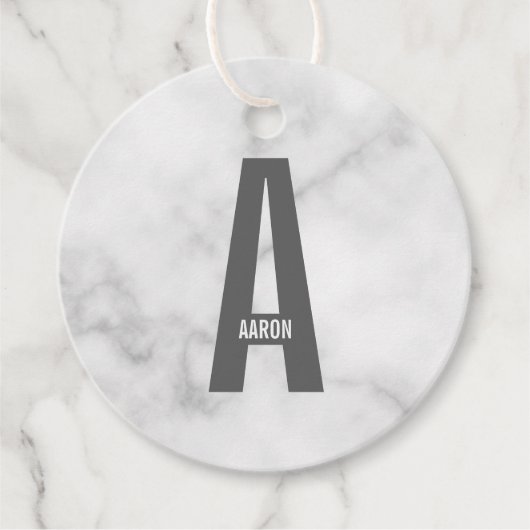 Moderne gepersonaliseerde vette monogram en naam bedankjes labels (Voorkant)