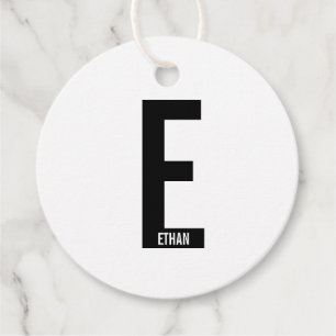 Moderne gepersonaliseerde vette monogram en naam bedankjes labels