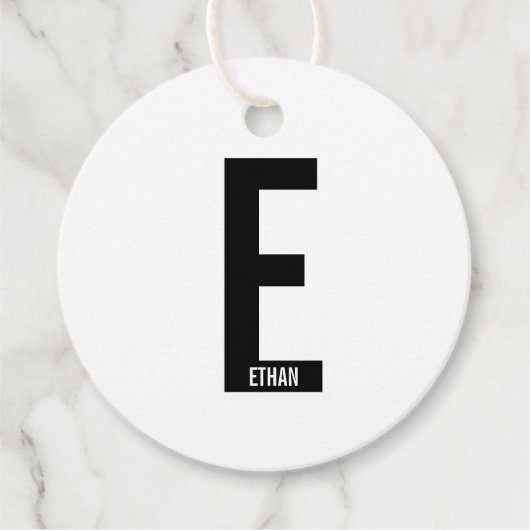 Moderne gepersonaliseerde vette monogram en naam bedankjes labels (Voorkant)