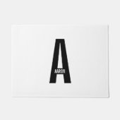 Moderne gepersonaliseerde vette monogram en naam deurmat (Voorkant)