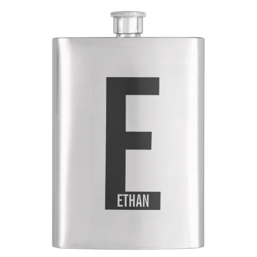 Moderne gepersonaliseerde vette monogram en naam flacon (Voorkant)