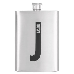 Moderne gepersonaliseerde vette monogram en naam flacon