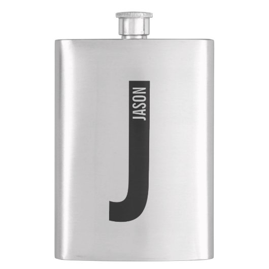 Moderne gepersonaliseerde vette monogram en naam flacon (Voorkant)