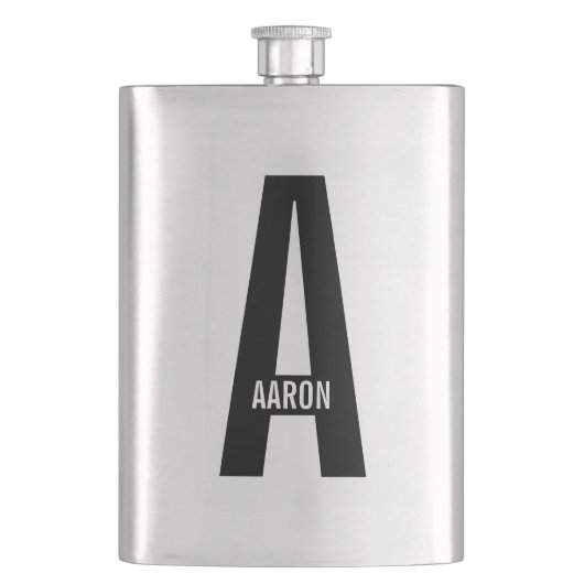 Moderne gepersonaliseerde vette monogram en naam flacon (Voorkant)