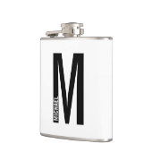 Moderne gepersonaliseerde vette monogram en naam heupfles (Links)