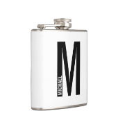 Moderne gepersonaliseerde vette monogram en naam heupfles (Rechts)