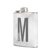 Moderne gepersonaliseerde vette monogram en naam heupfles (Links)
