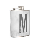 Moderne gepersonaliseerde vette monogram en naam heupfles (Rechts)