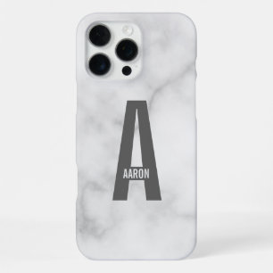 Moderne gepersonaliseerde vette monogram en naam iPhone 16 pro max hoesje