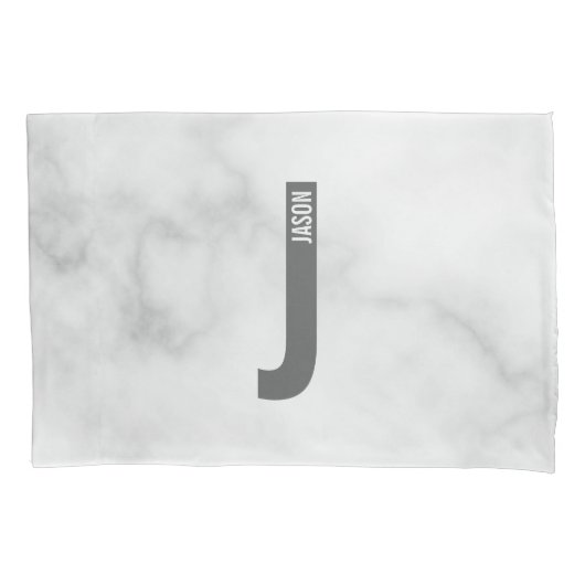 Moderne gepersonaliseerde vette monogram en naam kussensloop (Voorkant)