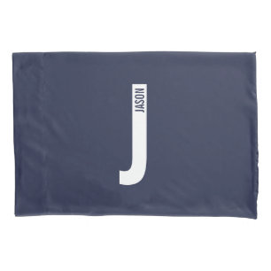 Moderne gepersonaliseerde vette monogram en naam kussensloop
