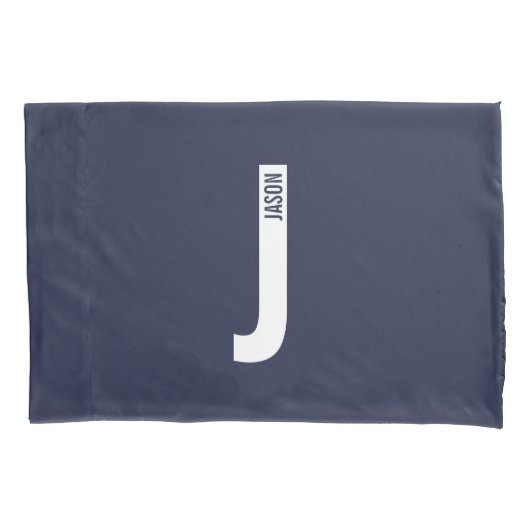 Moderne gepersonaliseerde vette monogram en naam kussensloop (Voorkant)