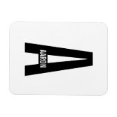 Moderne gepersonaliseerde vette monogram en naam magneet (Horizontaal)