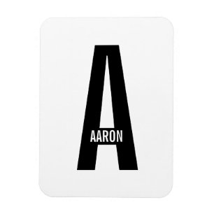 Moderne gepersonaliseerde vette monogram en naam magneet