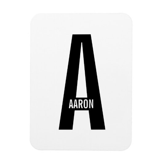 Moderne gepersonaliseerde vette monogram en naam magneet (Verticaal)