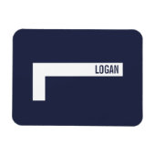 Moderne gepersonaliseerde vette monogram en naam magneet (Horizontaal)