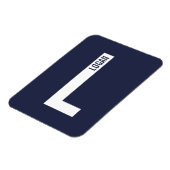 Moderne gepersonaliseerde vette monogram en naam magneet (Linkerzijde)