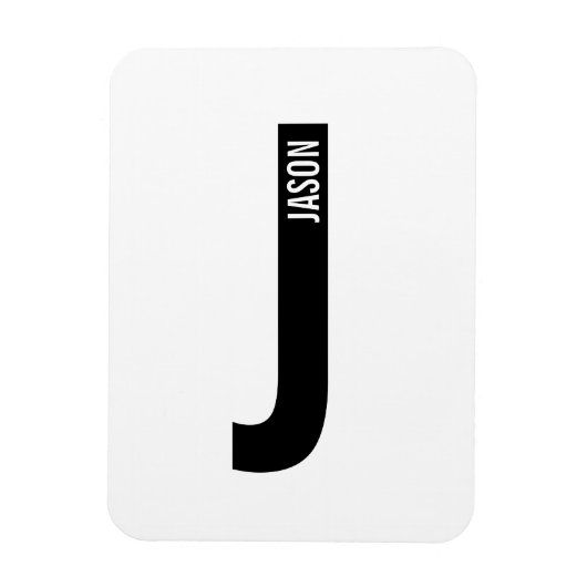 Moderne gepersonaliseerde vette monogram en naam magneet (Verticaal)