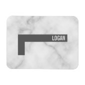 Moderne gepersonaliseerde vette monogram en naam magneet (Horizontaal)