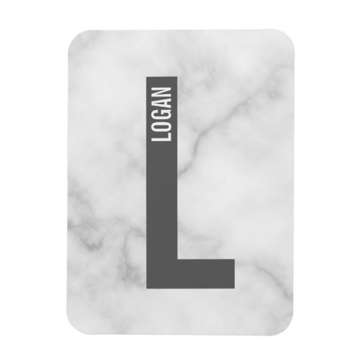 Moderne gepersonaliseerde vette monogram en naam magneet (Verticaal)