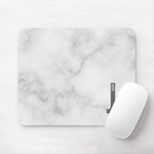 Moderne gepersonaliseerde vette monogram en naam muismat (Met muis)