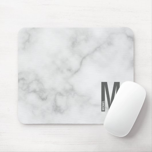 Moderne gepersonaliseerde vette monogram en naam muismat (Met muis)
