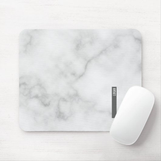 Moderne gepersonaliseerde vette monogram en naam muismat (Met muis)