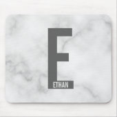 Moderne gepersonaliseerde vette monogram en naam muismat (Voorkant)