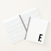 Moderne gepersonaliseerde vette monogram en naam notitieboek (Binnen)