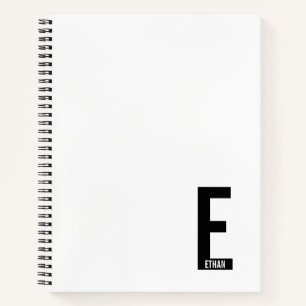 Moderne gepersonaliseerde vette monogram en naam notitieboek