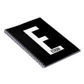 Moderne gepersonaliseerde vette monogram en naam notitieboek (Rechterzijde)