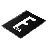 Moderne gepersonaliseerde vette monogram en naam notitieboek (Linkerzijde)