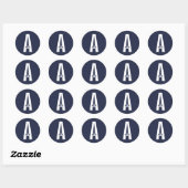 Moderne gepersonaliseerde vette monogram en naam ronde sticker (Vel)