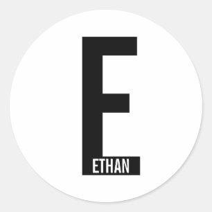 Moderne gepersonaliseerde vette monogram en naam ronde sticker