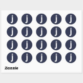 Moderne gepersonaliseerde vette monogram en naam ronde sticker (Vel)