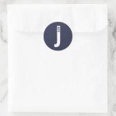Moderne gepersonaliseerde vette monogram en naam ronde sticker (Tas)