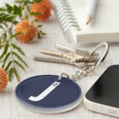 Moderne gepersonaliseerde vette monogram en naam sleutelhanger (Voorkant Rechts)