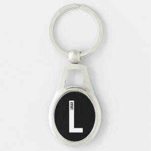 Moderne gepersonaliseerde vette monogram en naam sleutelhanger