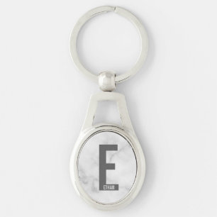 Moderne gepersonaliseerde vette monogram en naam sleutelhanger