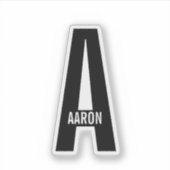 Moderne gepersonaliseerde vette monogram en naam sticker (Voorkant)