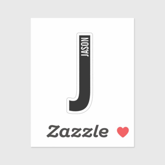 Moderne gepersonaliseerde vette monogram en naam sticker (Vel)
