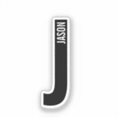 Moderne gepersonaliseerde vette monogram en naam sticker (Voorkant)